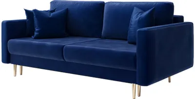 Produktbild von Selsey - Schlafsofa Valico, mit Schlaffunktion, für 3 Personen in Blau Velvet, 230 cm