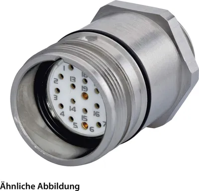 Immagine prodotto di SET HUMMEL incl. contatti M23 Connettore di segnalazione, inserto a saldare diritto, numero di poli 11+PE, presa parete frontale - 1 pezzo