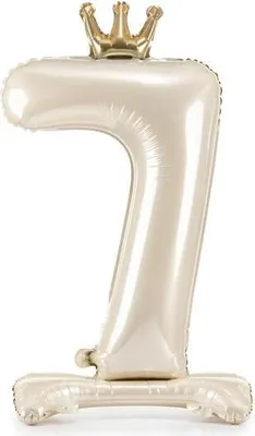Produktbild von Folien-Standballon Zahl „7“, 84 cm, hellcreme