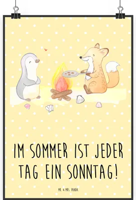 Produktbild von Mr. & Mrs. Panda Bild Sommer Sonntag DIN A1 - Gelb Pastell - Geschenk, Gemütlichkeit, Summer Vibes, Plakat, Feelings, Strand, Sommergefühle, Wandbild, Sommerferien