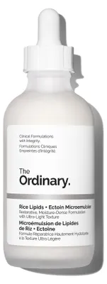 Imagen del producto de The Ordinary Rice Lipids + Ectoin Microemulsion: Crema hidratante para piel seca, proporciona hidratación, fortalece la barrera cutánea, reduce las rojeces, 120 ml