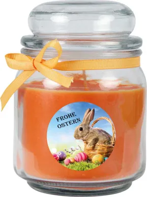 Immagine prodotto di Candela profumata Happy Easter in un barattolo di caramelle - molti motivi tra cui scegliere, - durata di combustione fino a 110 ore