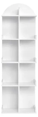 Image de Étagère bibliothèque - Rangement CD/DVD - 10 compartiments - 5 niveaux - Bois - 40 x 126 x 24 cm - Autoportante - Blanche