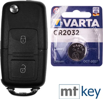 Produktbild von Autoschlüssel Funk Fernbedienung Austausch Gehäuse mit 2 Tasten + HAA / HU66 Rohling + Batterie kompatibel mit VW Golf Bora Sharan T5 Skoda Fabia Octavia
