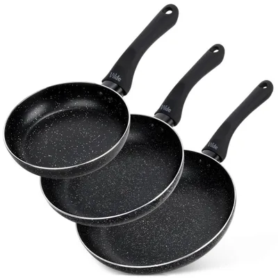 Immagine prodotto di Vilde | Padelle 3 pz. - Ø 16/20/24 cm - Alluminio - Antiaderenti - Induzione - SIMPLE HOME