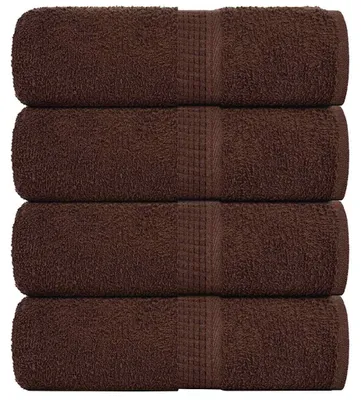 Zdjęcie produktu dla Ręczniki dla gości vidaXL FROGN, 4 szt., brązowe, 30 x 50 cm, 360 g/m²