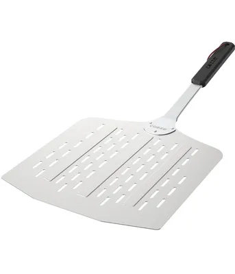 Produktbild von Cozze® Pizzaschaufel, hitzestabiler Pizzaschieber, passend für 13 Pizzaöfen, 66 x 30 x 3 cm, Aluminium / Edelstahl / Kunststoff, silber"