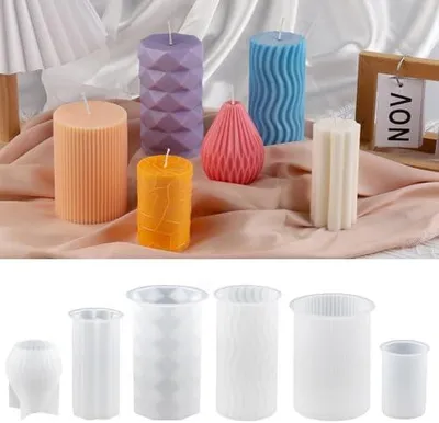 Produktbild von 6 Stück Silikonform Kerzen, 3D Kerzen Selber Machen Set-Gießen Formen, Kerzenformen Zum Gießen, DIY Kerzenform Silikon Runde