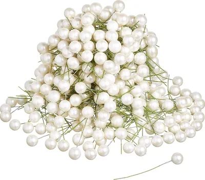 Produktbild von VBS XXL Deko-Beeren am Draht "Ø 10 mm", 400 Stück Weiß