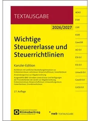 Produktbild von Wichtige Steuererlasse und Steuerrichtlinien