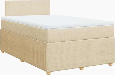 Produktbild von vidaXL Boxspringbett mit Matratze Creme 120x190 cm Stoff