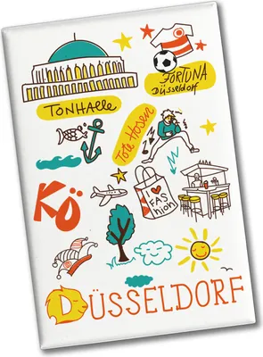 Produktbild von Düsseldorf Wimmelbild Souvenir Souvenir Magnet - Tonhalle