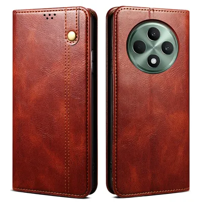 Produktbild von Hülle für Oppo Reno12 F 5G Leder Brieftasche Schutzhülle mit Standfunktion Rot