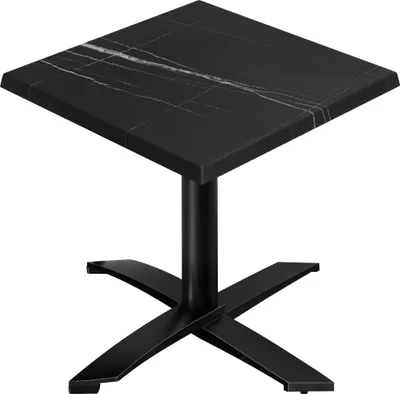 Produktbild von WTG | Bistro Außen Tisch | B: T: H: 70 x 70 x 75,5 cm | Schwarz Marmor / Schwarz | Quadratisch | Zusatzgewicht | Bistro Tisch Gastro Tisch