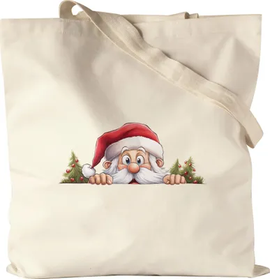 Produktbild von Süßer Weihnachtsmann Jutebeutel Weihnachten Christmas Nikolaus Advent