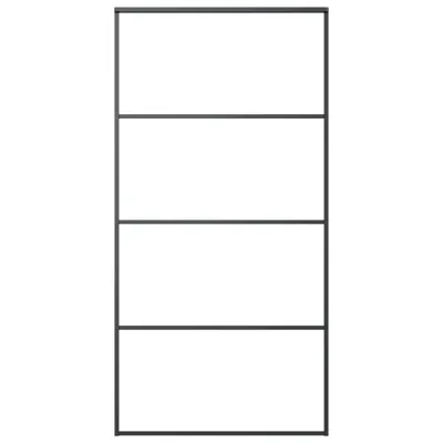 Image de vidaXL Porte coulissante verre ESG et aluminium mat 102,5x205 cm noir