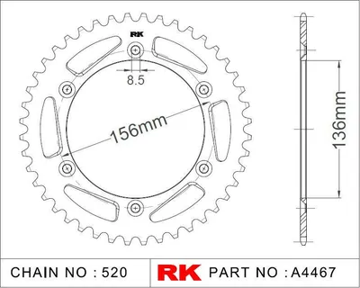 Obrázok produktu pre RK Kettenrad 520 42Z Alu Go Hart Anodisiert