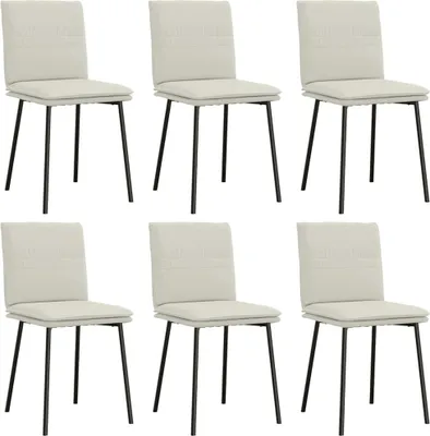 Produktbild von vidaXL Esszimmerstühle 6 Stk. Creme Samt