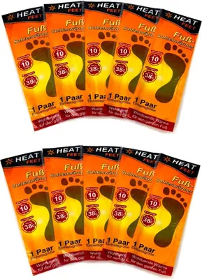 Produktbild von 10 Paar Fuß- Sohlenwärmer Einheitsgröße Zehenwärmer Einlagen Sohlen Wärmesohlen Set Fußwärmer Pads Schuhwärmer Wärmepad Einlegesohle