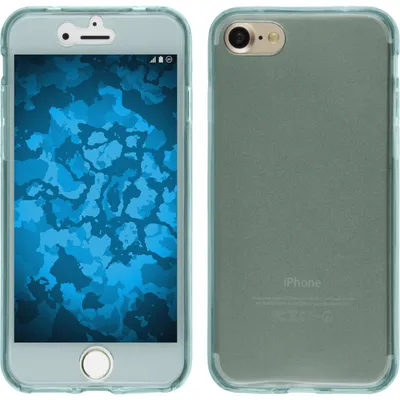 Produktbild von PhoneNatic Case kompatibel mit Apple iPhone 8 - hellblau Silikon Hülle 360° Fullbody Cover