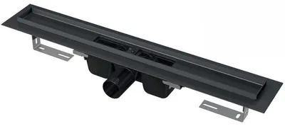 Produktbild von Alcadrain APZ1BLACK Duschrinne mit Rand für den perforierten Rost, Schwarz-Matt 1150 mm