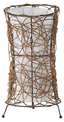 Produktbild von SKOV Tischleuchte 41652 – Ø20CM, E27, Rattan & Stoffschirm – Natürliches Design für eine warme Atmosphäre