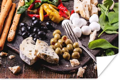 Produktbild von MuchoWow® Poster Lebensmittel - Käse - Paprika 120x80 cm - Bilder
