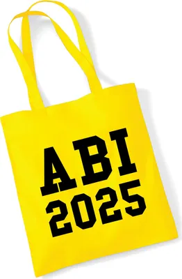 Produktbild von Huuraa Jutebeutel ABI 2025 Abitur 10 Liter Yellow Baumwolle Tasche Geschenkidee