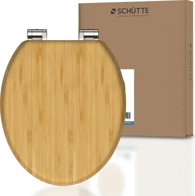 Zdjęcie produktu dla Deska sedesowa SCHÜTTE BAMBOO, solidna deska sedesowa wykonana ze zrównoważonych surowców, drewniana deska sedesowa