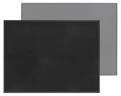 Platzset aus Kunstleder, doppelseitig, schwarz/grau, 40 x 30 cm