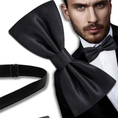 Produktbild von Herrenfliege schwarz verstellbare Fliege elegantes klassisches Muster