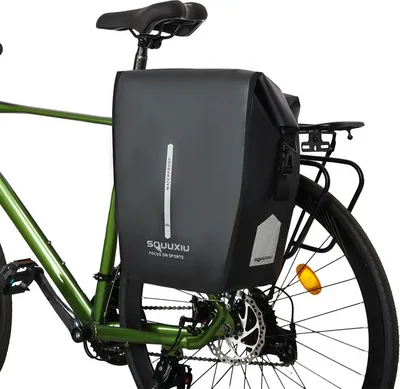 Zdjęcie produktu dla Sakwa rowerowa, torba rowerowa, sakwa rowerowa, torba pod siodełko rowerowe, wodoodporna torba na bagażnik, czarna