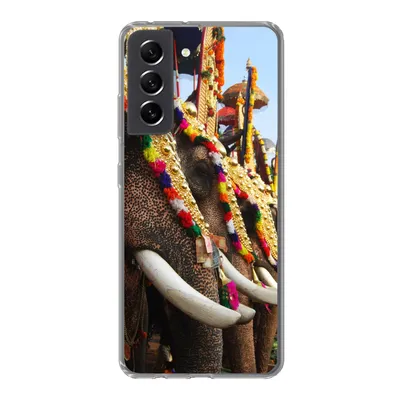 Produktbild von MuchoWow® Handyhülle Schutzhülle Hülle für Samsung Galaxy S21 FE Elefant - Parade - Tiere Silikon Softcase Handy Hülle - Mobiltelefonhülle
