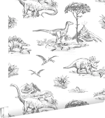 Obrázek produktu pro ESTAhome tapety dinosauři černobílé 53 cm x 10,05 m