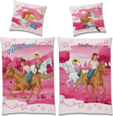 Produktbild von Bibi und Tina Abenteuer Bettwäsche Biber / Flanell