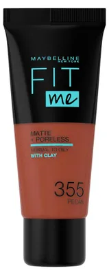 Image de Maybelline Fit Me Matte & Poreless 355 Pecan, tube, liquide, brun, Pecan, foncé, moyen, froid