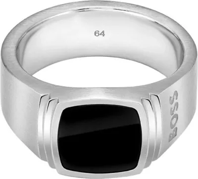 Obrázok produktu pre Pánsky prsteň z ocele s onyxom Odell 1580652 - Obvod: 66 mm.