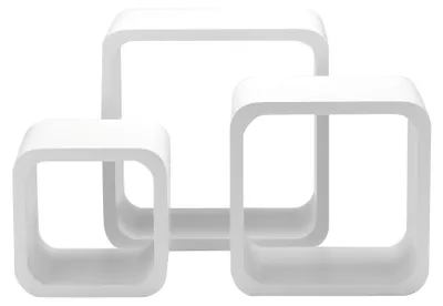 Regalset 3-teilig, quadratisch, weiß, 27x15x27 cm