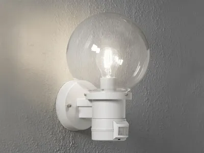 Produktbild von LED Außenwandleuchte mit Bewegungsmelder, Wandlampe außen, Terrassenlampe, Weiß