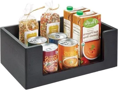 Image de Boîte de rangement polyvalente en bois noir