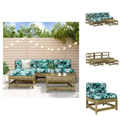 Produktbild von vidaXL 5-tlg. Garten-Lounge-Set mit Kissen Imprägniertes Kiefernholz -  Gartenmöbel-Sets