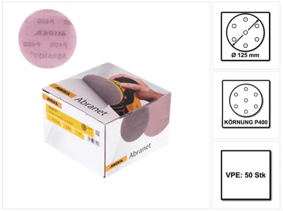 Produktbild von Mirka ABRANET 125mm Grip P400, 50/Pack ( 5423205041 )