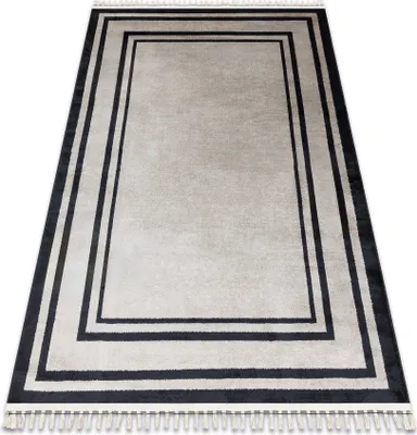 Zdjęcie produktu dla Dywan AMOUR 53104A beż - Ramka, nowoczesny, elegancki beżowy 78x300 cm