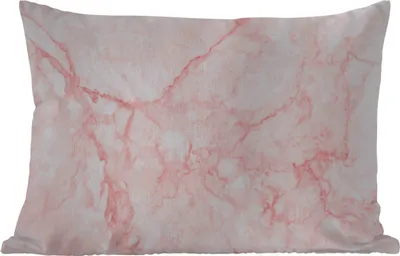 Produktbild von MuchoWow® Outdoor Kissen - Marmor - Weiß - Rosa - Chic - 60x40 cm - Wetterfest - Lounge Kissen - Zierkissen - Kissen für Innenräume