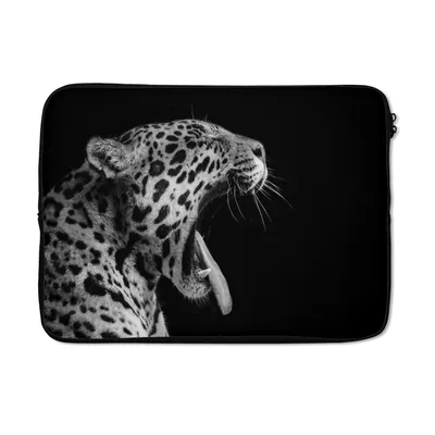 Produktbild von MuchoWow® Laptop Hülle 13 Zoll Jaguar - Tier - Schwarz - Weiß Laptoptasche - Laptophülle - Sleeve - Rundumschutz