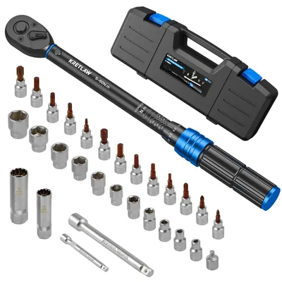 Produktbild von Drehmomentschlüssel Drehmomentschraubenschlüssel - 3/8 Zoll - 5-60 Nm - 72 Zähne - 30-teilig