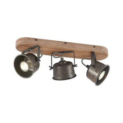 Produktbild von Lindby Deckenstrahler Rubinjo, 45 cm, 3-flg., Holz, GU10