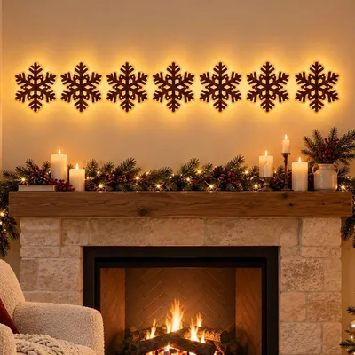 Produktbild von Weihnachtsdeko,3D Selbstklebende Weihnachtliche Wanddeko(Style D)Weihnachtsbeleuchtung aus Holz,Heimdekoration Rentier Wanddekoration für Wohnzimmer