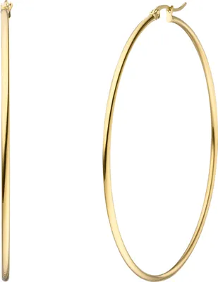Produktbild von Creolen Edelstahl gelbgoldfarben beschichtet Ohrringe 70 mm