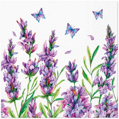 Produktbild von Servietten 33x33 cm - Lavender Butterfly